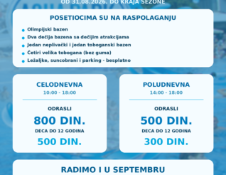 NOVI CENOVNIK OD 31.08.2026 DO KRAJA SEZONE
